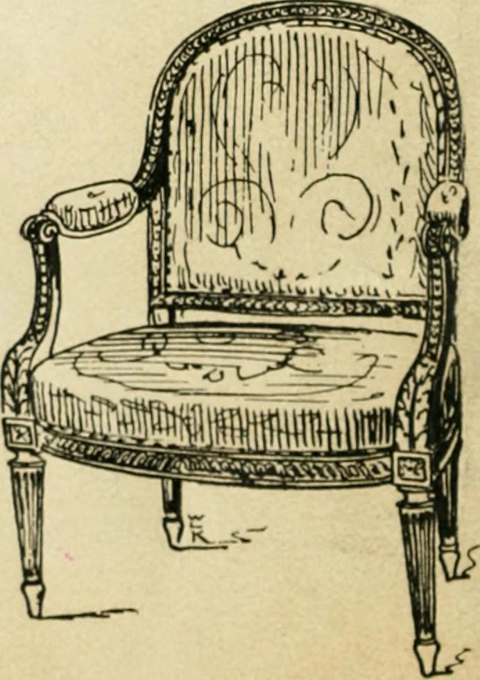 An illustration from How to know period styles in furniture; a brief history of furniture from the days of ancient Egypt to the present time, illustrated with over 300 typical examples and a brief description of each period, 1913, leaf 63
