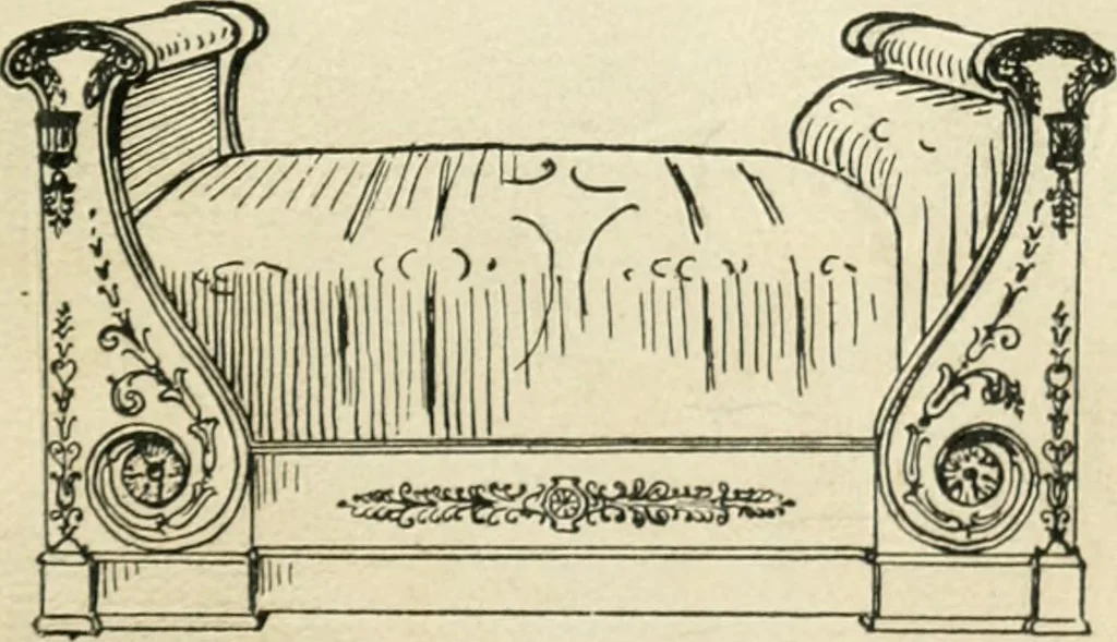 An illustration from How to know period styles in furniture; a brief history of furniture from the days of ancient Egypt to the present time, illustrated with over 300 typical examples and a brief description of each period, 1913, leaf 64