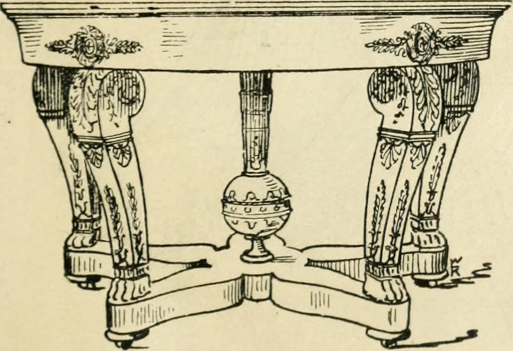 An illustration from How to know period styles in furniture; a brief history of furniture from the days of ancient Egypt to the present time, illustrated with over 300 typical examples and a brief description of each period, 1913, leaf 66