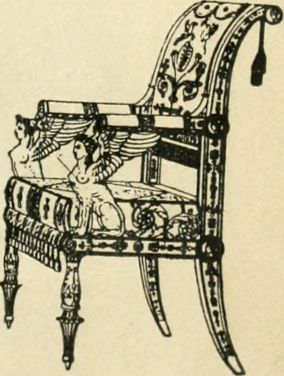 An illustration from How to know period styles in furniture; a brief history of furniture from the days of ancient Egypt to the present time, illustrated with over 300 typical examples and a brief description of each period, 1913, leaf 66