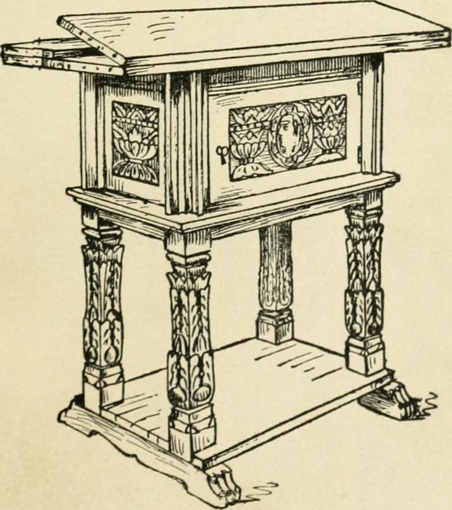 An illustration from How to know period styles in furniture; a brief history of furniture from the days of ancient Egypt to the present time, illustrated with over 300 typical examples and a brief description of each period, 1913, leaf 70