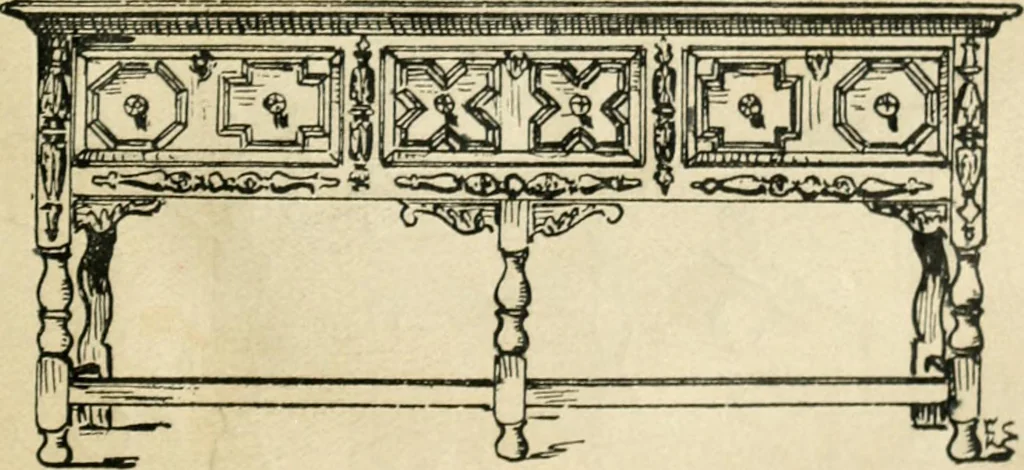 An illustration from How to know period styles in furniture; a brief history of furniture from the days of ancient Egypt to the present time, illustrated with over 300 typical examples and a brief description of each period, 1913, leaf 78