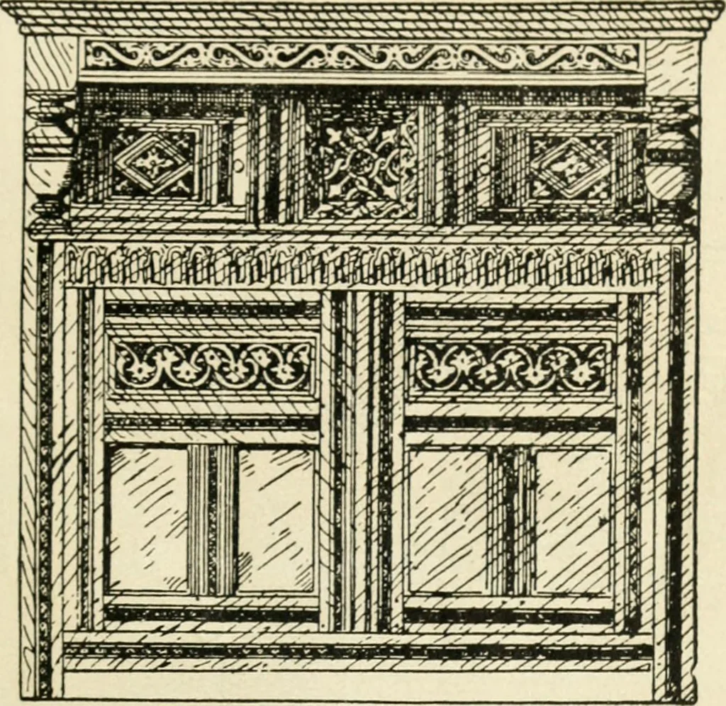 An illustration from How to know period styles in furniture; a brief history of furniture from the days of ancient Egypt to the present time, illustrated with over 300 typical examples and a brief description of each period, 1913, leaf 80