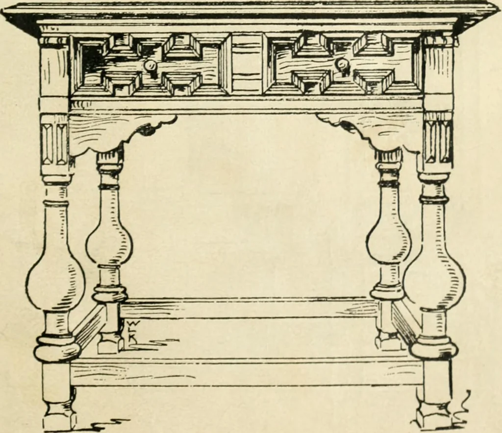 An illustration from How to know period styles in furniture; a brief history of furniture from the days of ancient Egypt to the present time, illustrated with over 300 typical examples and a brief description of each period, 1913, leaf 80