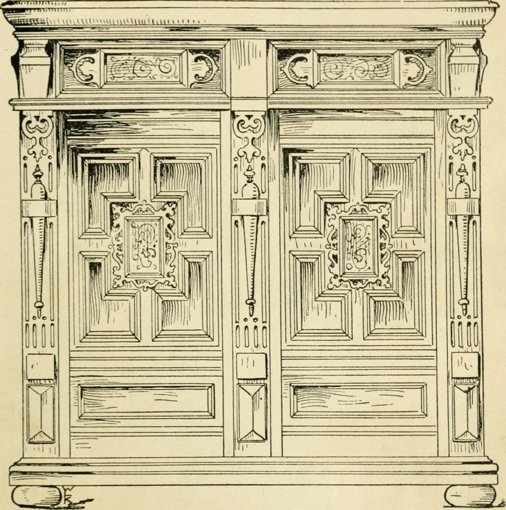 An illustration from How to know period styles in furniture; a brief history of furniture from the days of ancient Egypt to the present time, illustrated with over 300 typical examples and a brief description of each period, 1913, leaf 82