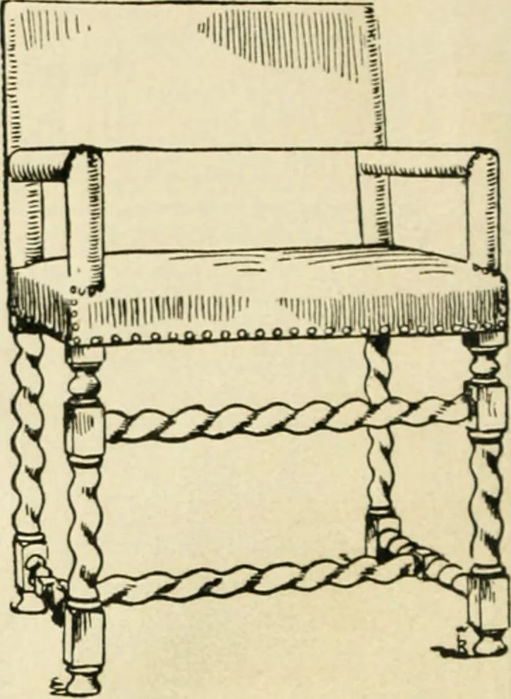 An illustration from How to know period styles in furniture; a brief history of furniture from the days of ancient Egypt to the present time, illustrated with over 300 typical examples and a brief description of each period, 1913, leaf 83