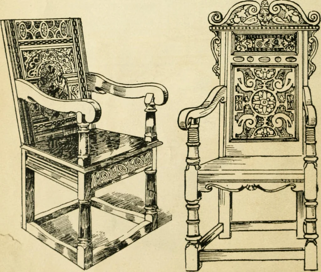 An illustration from How to know period styles in furniture; a brief history of furniture from the days of ancient Egypt to the present time, illustrated with over 300 typical examples and a brief description of each period, 1913, leaf 83