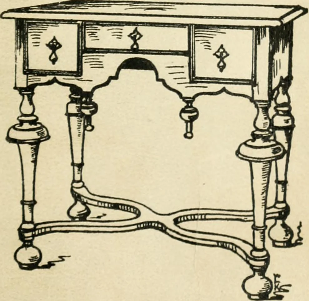 An illustration from How to know period styles in furniture; a brief history of furniture from the days of ancient Egypt to the present time, illustrated with over 300 typical examples and a brief description of each period, 1913, leaf 84