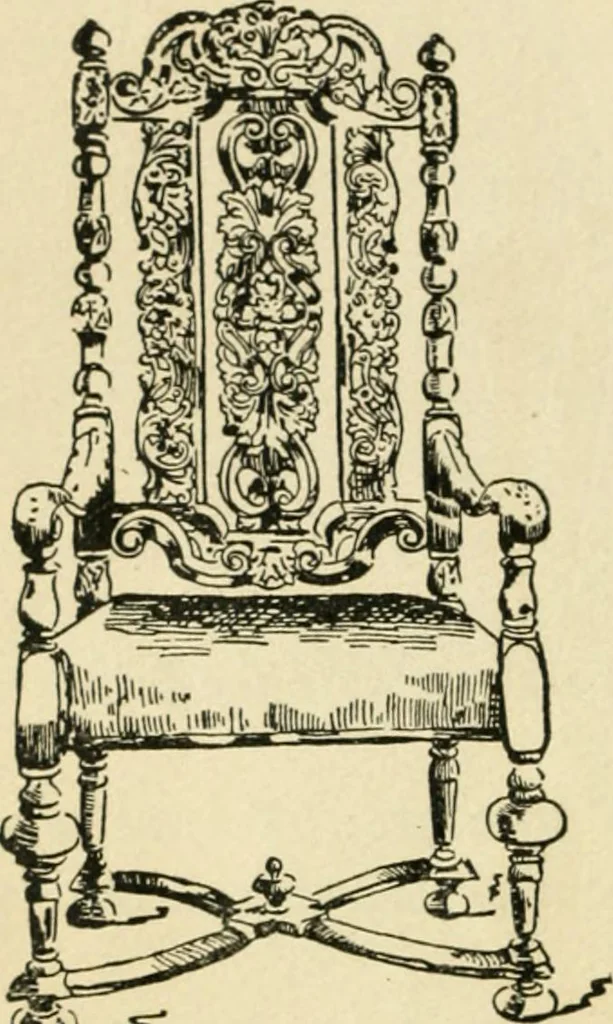 An illustration from How to know period styles in furniture; a brief history of furniture from the days of ancient Egypt to the present time, illustrated with over 300 typical examples and a brief description of each period, 1913, leaf 85