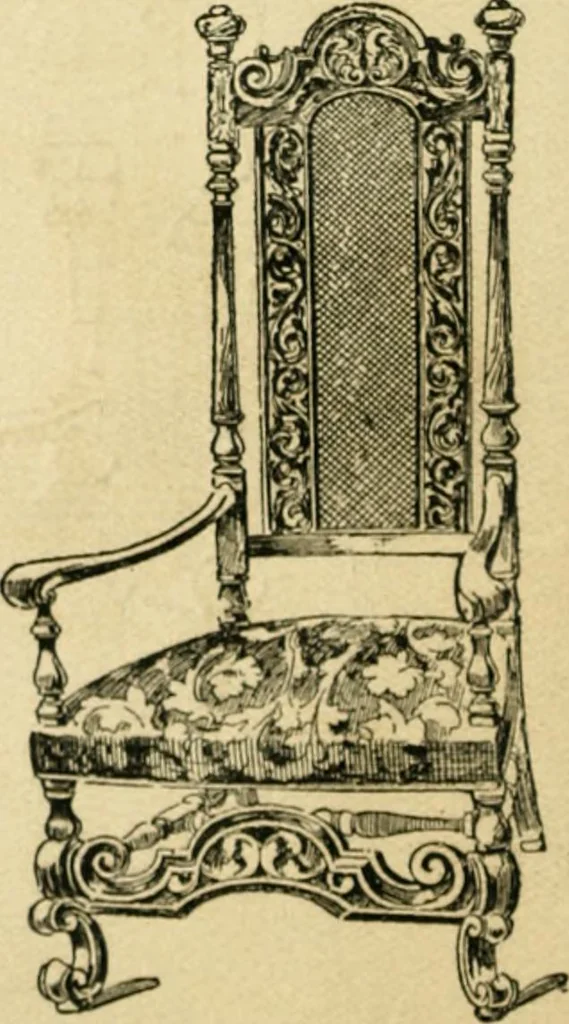 An illustration from How to know period styles in furniture; a brief history of furniture from the days of ancient Egypt to the present time, illustrated with over 300 typical examples and a brief description of each period, 1913, leaf 85