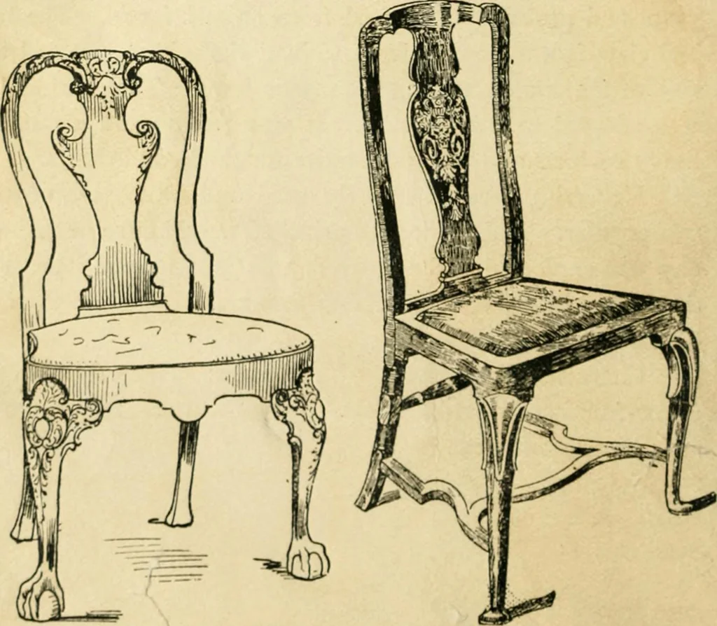 An illustration from How to know period styles in furniture; a brief history of furniture from the days of ancient Egypt to the present time, illustrated with over 300 typical examples and a brief description of each period, 1913, leaf 89