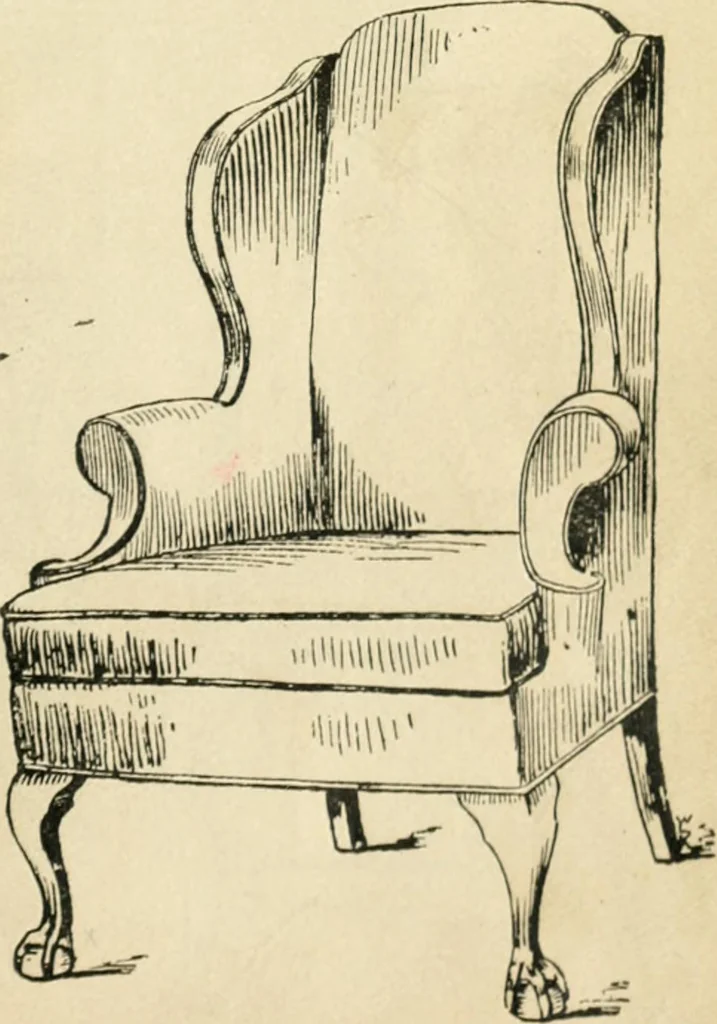 An illustration from How to know period styles in furniture; a brief history of furniture from the days of ancient Egypt to the present time, illustrated with over 300 typical examples and a brief description of each period, 1913, leaf 90