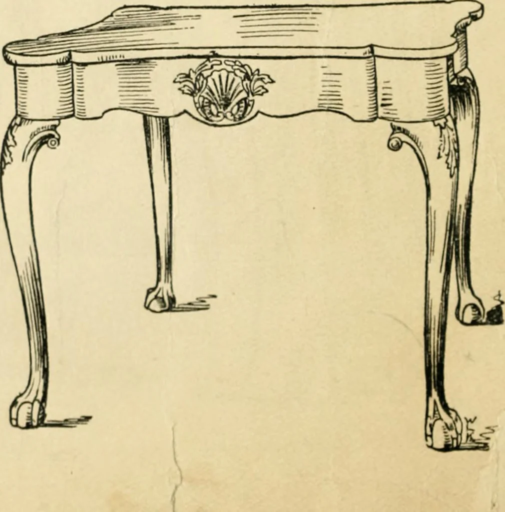 An illustration from How to know period styles in furniture; a brief history of furniture from the days of ancient Egypt to the present time, illustrated with over 300 typical examples and a brief description of each period, 1913, leaf 93