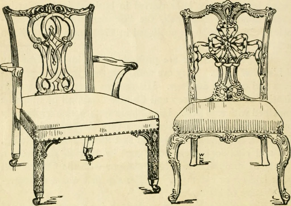 An illustration from How to know period styles in furniture; a brief history of furniture from the days of ancient Egypt to the present time, illustrated with over 300 typical examples and a brief description of each period, 1913, leaf 97