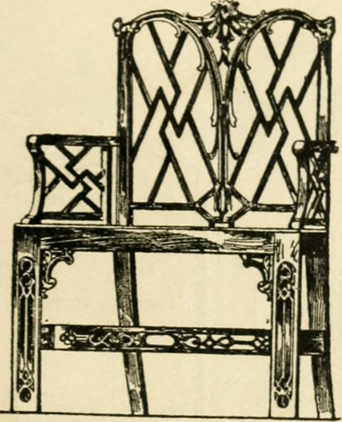 An illustration from How to know period styles in furniture; a brief history of furniture from the days of ancient Egypt to the present time, illustrated with over 300 typical examples and a brief description of each period, 1913, leaf 98