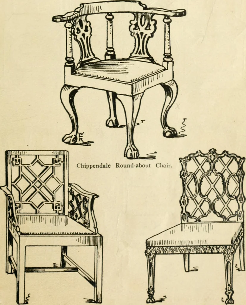 An illustration from How to know period styles in furniture; a brief history of furniture from the days of ancient Egypt to the present time, illustrated with over 300 typical examples and a brief description of each period, 1913, leaf 98
