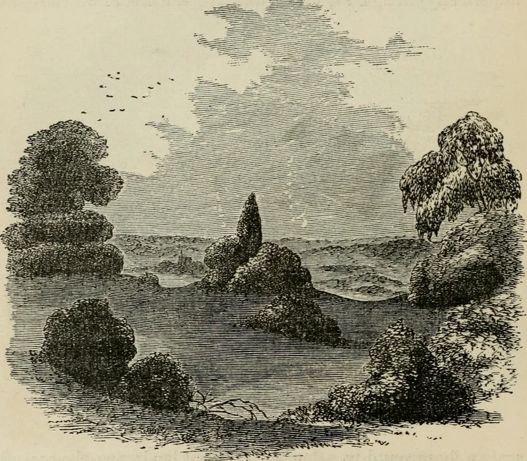 An illustration from How to lay out a garden : intended as a general guide in choosing, forming, or improving an estate, (from a quarter of an acre to a hundred acres in extent) with reference to both design and execution, 1860, leaf 101