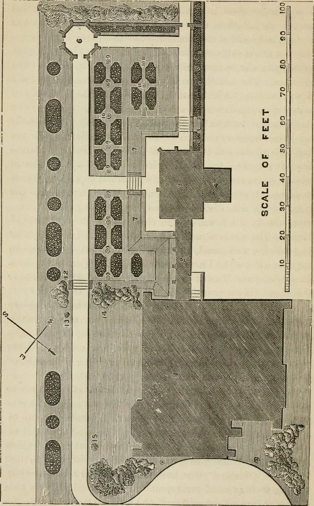 An illustration from How to lay out a garden : intended as a general guide in choosing, forming, or improving an estate, (from a quarter of an acre to a hundred acres in extent) with reference to both design and execution, 1860, leaf 107