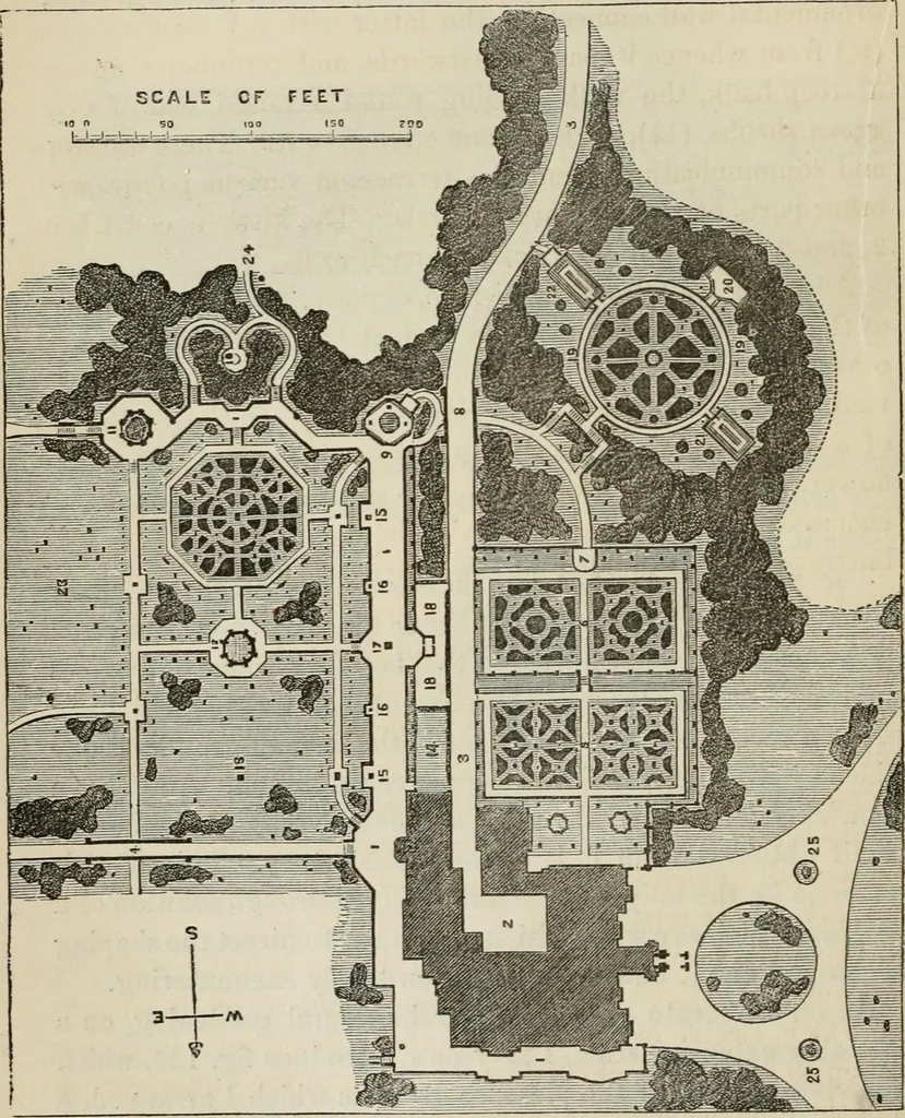 An illustration from How to lay out a garden : intended as a general guide in choosing, forming, or improving an estate, (from a quarter of an acre to a hundred acres in extent) with reference to both design and execution, 1860, leaf 223