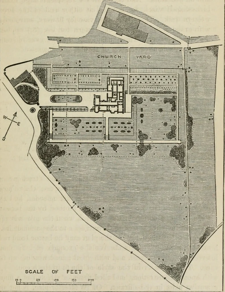 An illustration from How to lay out a garden : intended as a general guide in choosing, forming, or improving an estate, (from a quarter of an acre to a hundred acres in extent) with reference to both design and execution, 1860, leaf 230