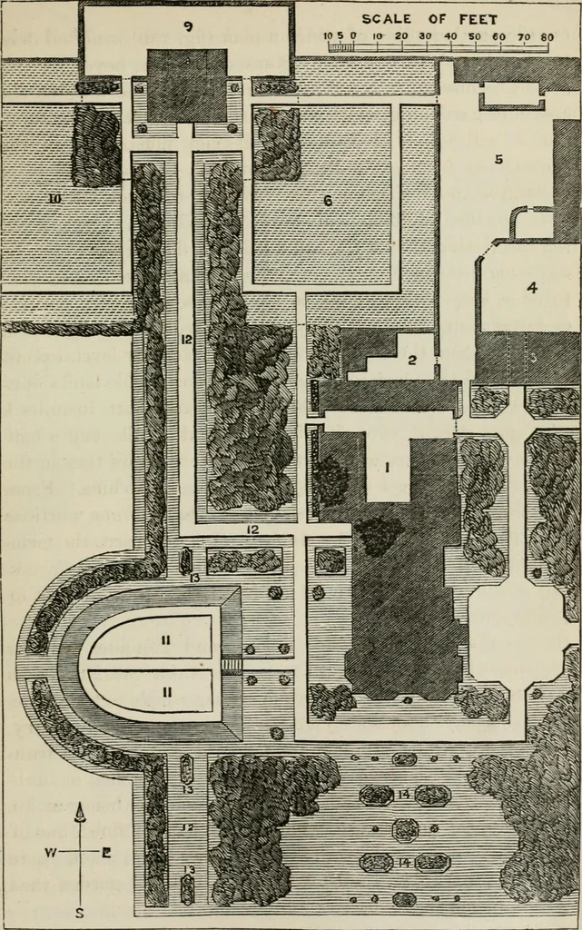 An illustration from How to lay out a garden : intended as a general guide in choosing, forming, or improving an estate, (from a quarter of an acre to a hundred acres in extent) with reference to both design and execution, 1860, leaf 242