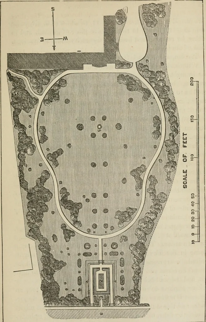 An illustration from How to lay out a garden : intended as a general guide in choosing, forming, or improving an estate, (from a quarter of an acre to a hundred acres in extent) with reference to both design and execution, 1860, leaf 310