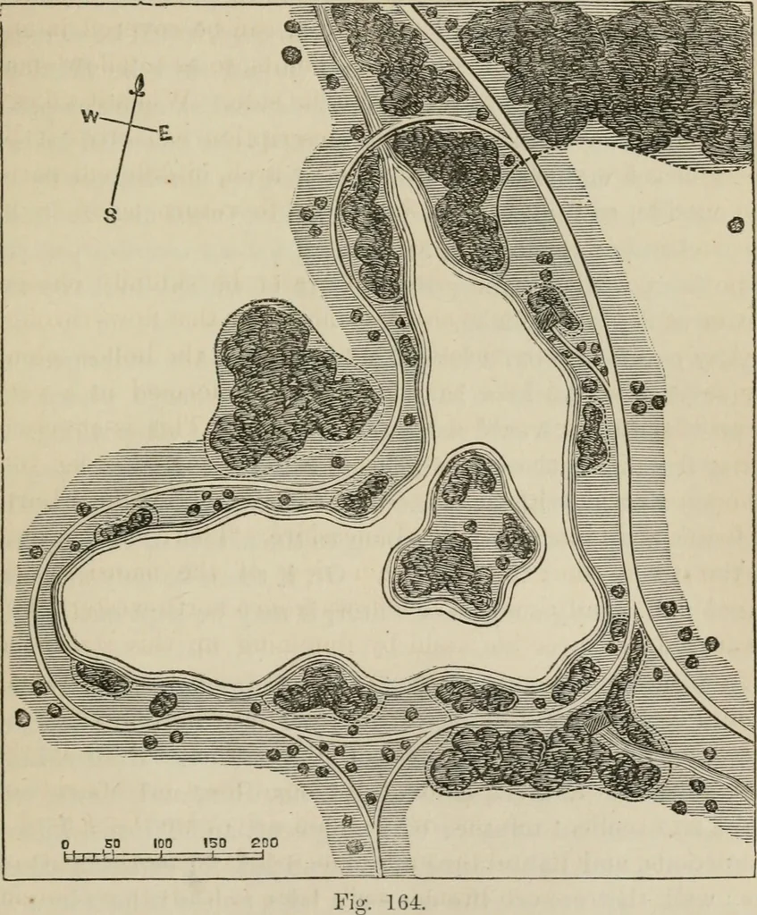 An illustration from How to lay out a garden : intended as a general guide in choosing, forming, or improving an estate, (from a quarter of an acre to a hundred acres in extent) with reference to both design and execution, 1860, leaf 336