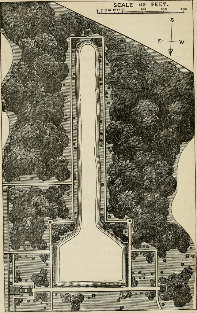 An illustration from How to lay out a garden : intended as a general guide in choosing, forming, or improving an estate, (from a quarter of an acre to a hundred acres in extent) with reference to both design and execution, 1860, leaf 341