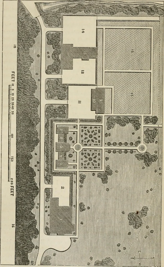 An illustration from How to lay out a garden : intended as a general guide in choosing, forming, or improving an estate, (from a quarter of an acre to a hundred acres in extent) with reference to both design and execution, 1860, leaf 389