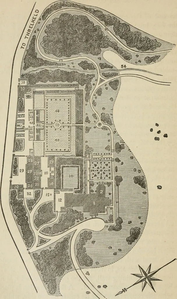 An illustration from How to lay out a garden : intended as a general guide in choosing, forming, or improving an estate, (from a quarter of an acre to a hundred acres in extent) with reference to both design and execution, 1860, leaf 401