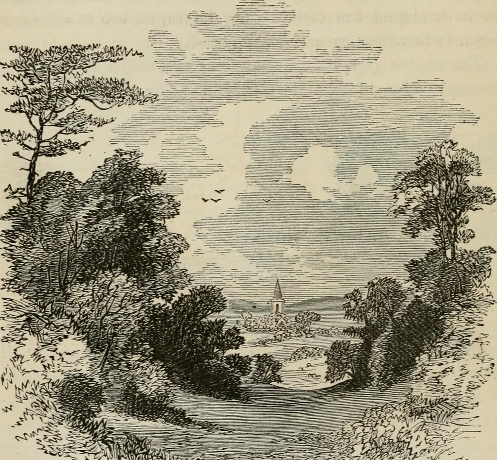 An illustration from How to lay out a garden : intended as a general guide in choosing, forming, or improving an estate, (from a quarter of an acre to a hundred acres in extent) with reference to both design and execution, 1860, leaf 97