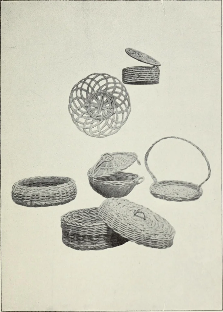 An illustration from How to make baskets, 1911, leaf 128