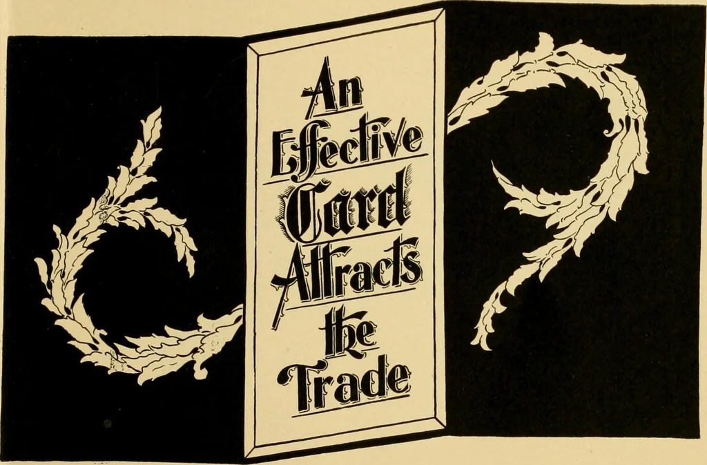An illustration from How to make effective show-cards, off hand card writing and pen lettering by a new and simple method with fifty-six original cuts;, 1898, leaf 106