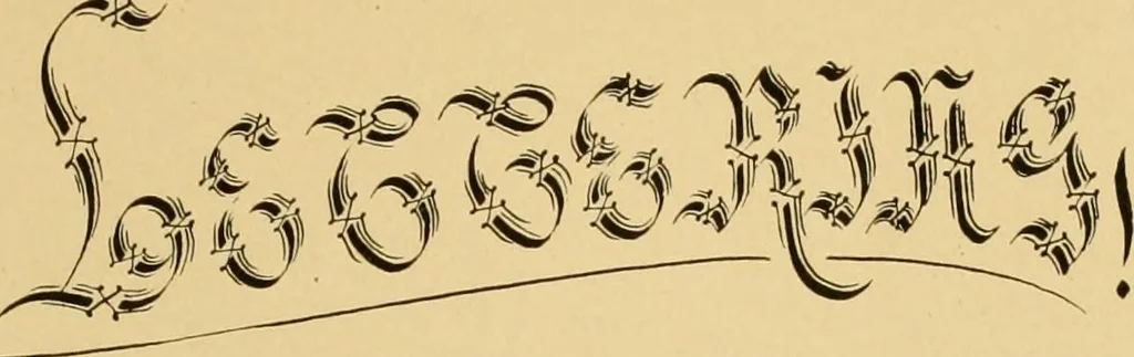 An illustration from How to make effective show-cards, off hand card writing and pen lettering by a new and simple method with fifty-six original cuts;, 1898, leaf 122