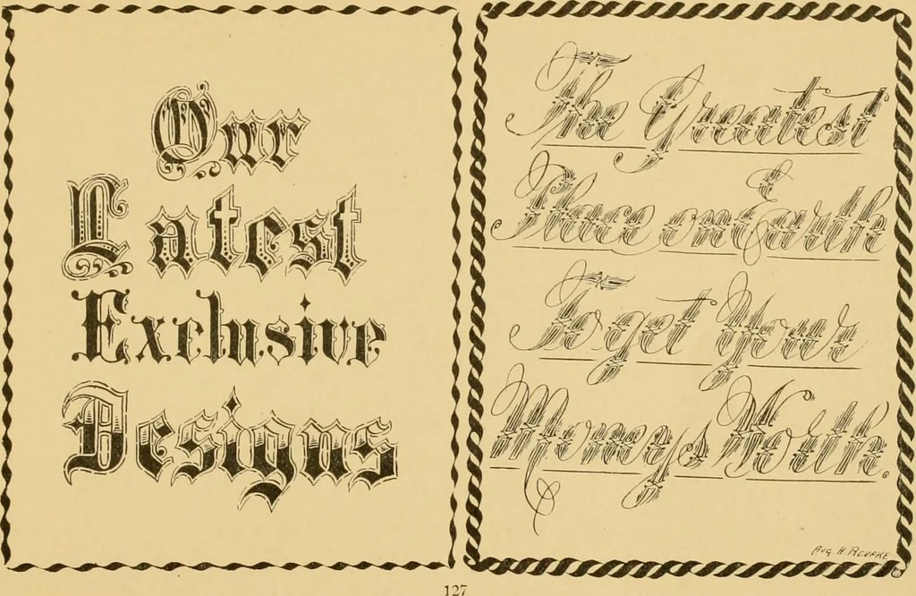 An illustration from How to make effective show-cards, off hand card writing and pen lettering by a new and simple method with fifty-six original cuts;, 1898, leaf 132