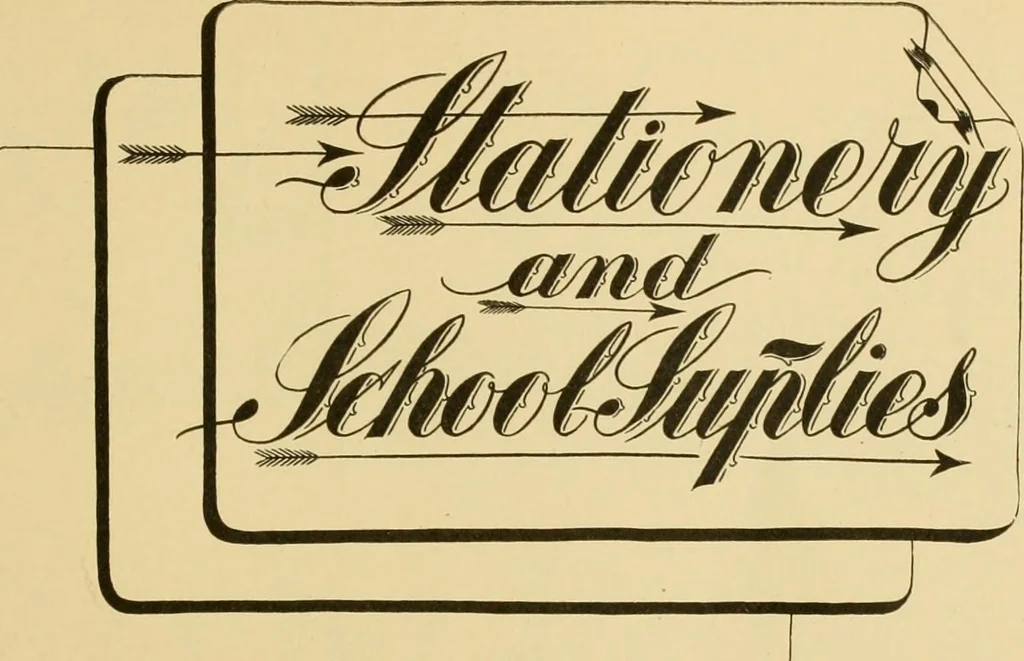 An illustration from How to make effective show-cards, off hand card writing and pen lettering by a new and simple method with fifty-six original cuts;, 1898, leaf 94