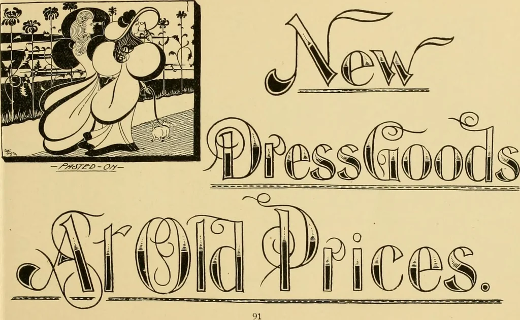 An illustration from How to make effective show-cards, off hand card writing and pen lettering by a new and simple method with fifty-six original cuts;, 1898, leaf 96