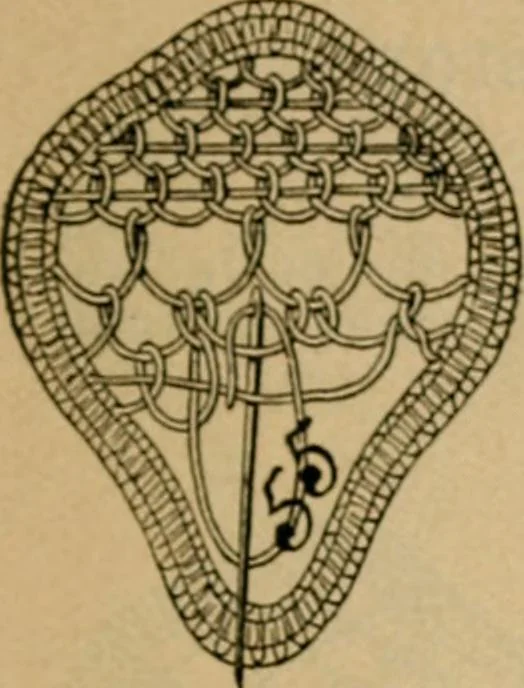 An illustration from How to make lace., 1899, leaf 16