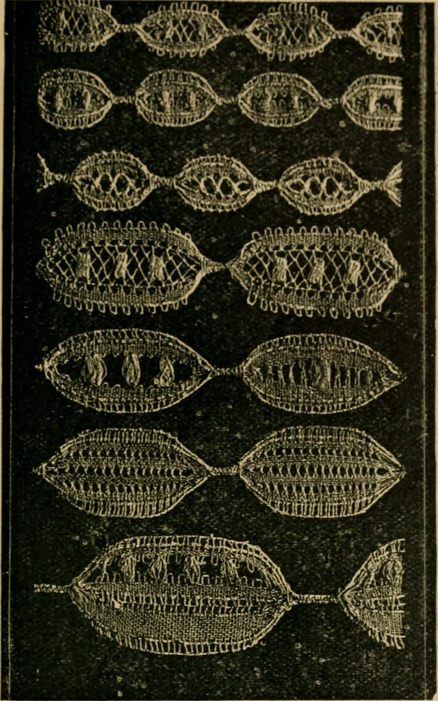 An illustration from How to make lace., 1899, leaf 22