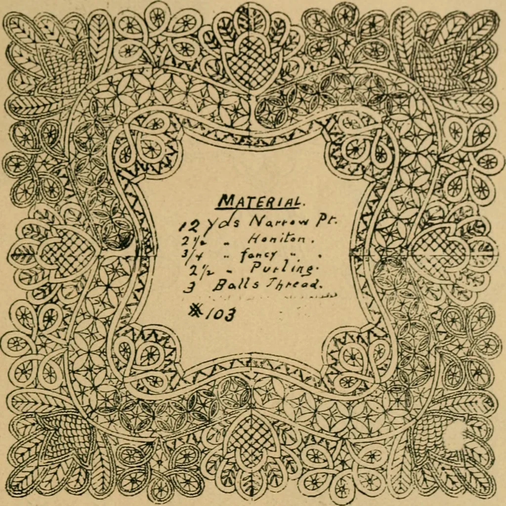 An illustration from How to make lace., 1899, leaf 30