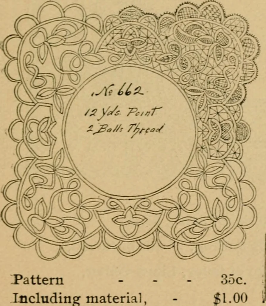 An illustration from How to make lace., 1899, leaf 32