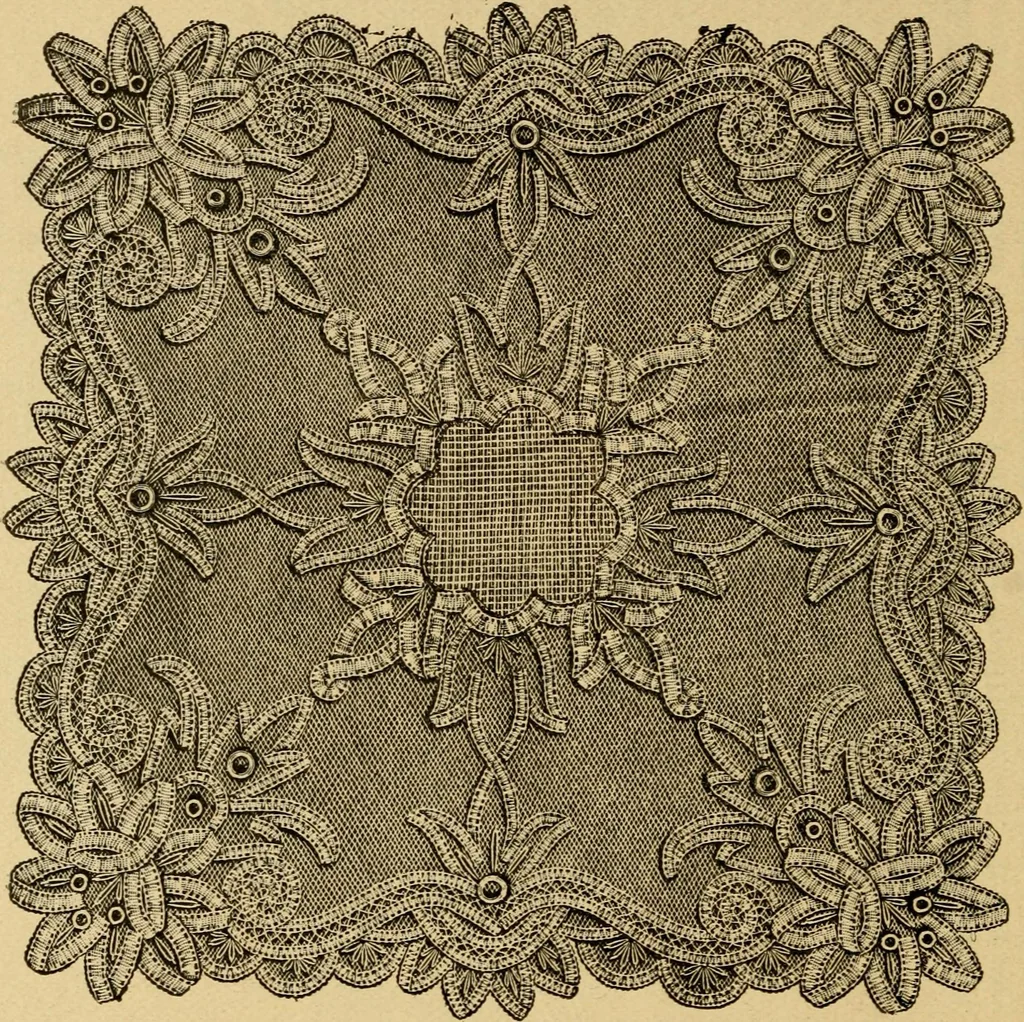 An illustration from How to make lace., 1899, leaf 35