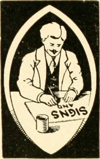 An illustration from How to make show cards; a practical treatise for the use of retail merchants and their clerks, 1916, leaf 133