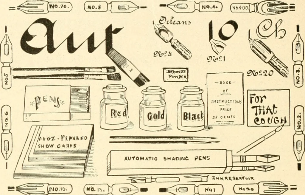 An illustration from How to make show cards; a practical treatise for the use of retail merchants and their clerks, 1916, leaf 135