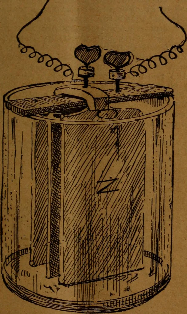 An illustration from How to make and use electricity .., 1889, leaf 26