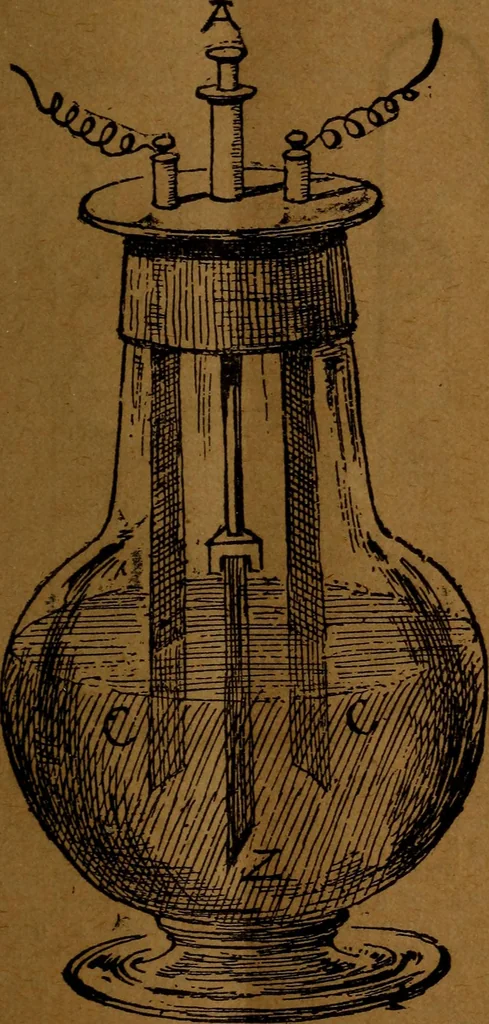 An illustration from How to make and use electricity .., 1889, leaf 28