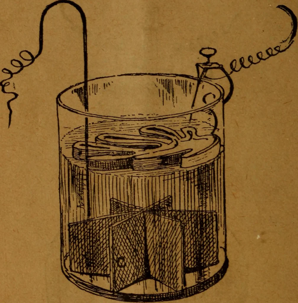 An illustration from How to make and use electricity .., 1889, leaf 29