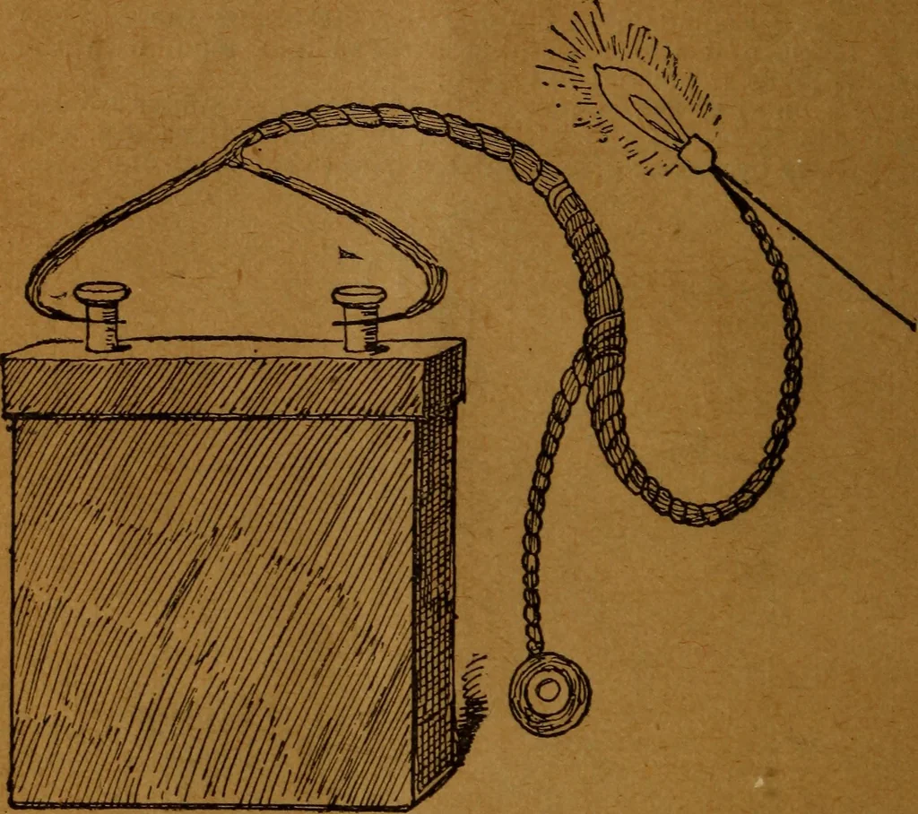 An illustration from How to make and use electricity .., 1889, leaf 55