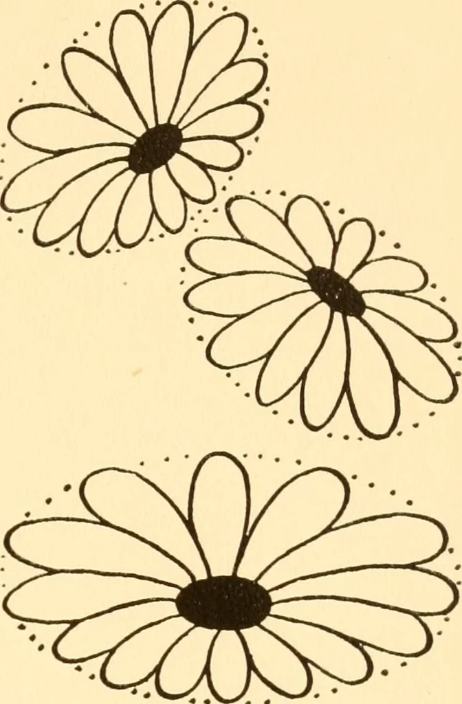 An illustration from How to paint flowers, scrolls and fancy borders for up-to-date show cards, posters, display signs and decorating, 1915, leaf 10