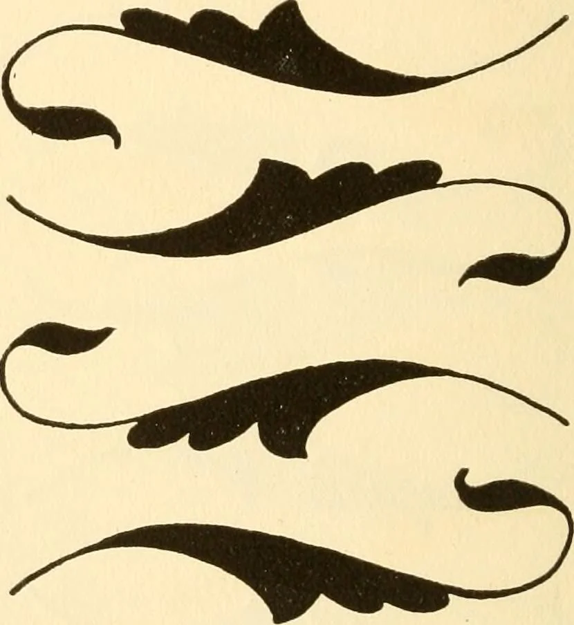 An illustration from How to paint flowers, scrolls and fancy borders for up-to-date show cards, posters, display signs and decorating, 1915, leaf 113